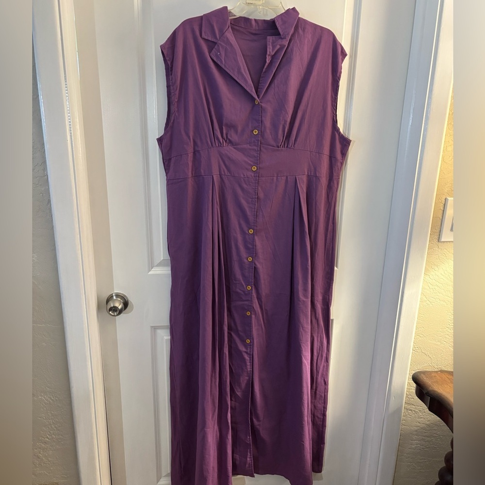 Sleeveless Button-Front Dress Sz XL New Amazon - Picture 4 of 11